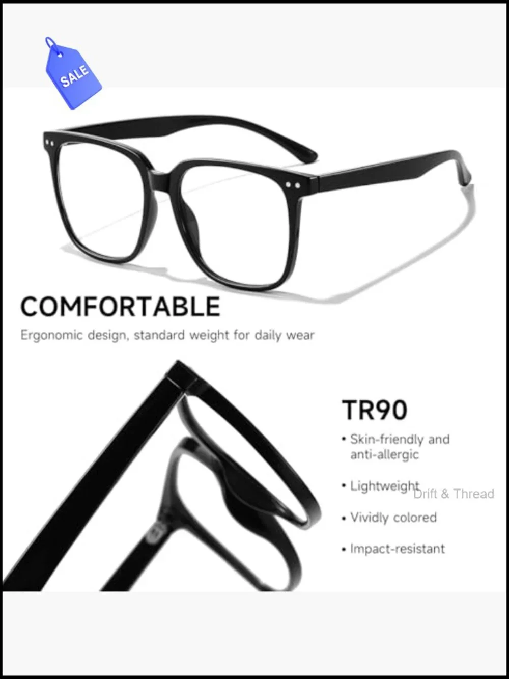Oversized Square Blue Light Blocking Glasses for Women Men Anti Glare Computer
